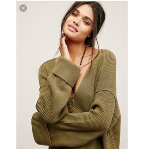 Free People La Brea V Neck Sweater